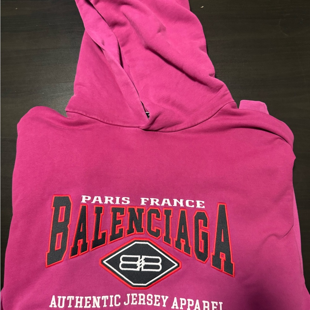 Balenciaga Fuchsia Hoodie with Logo